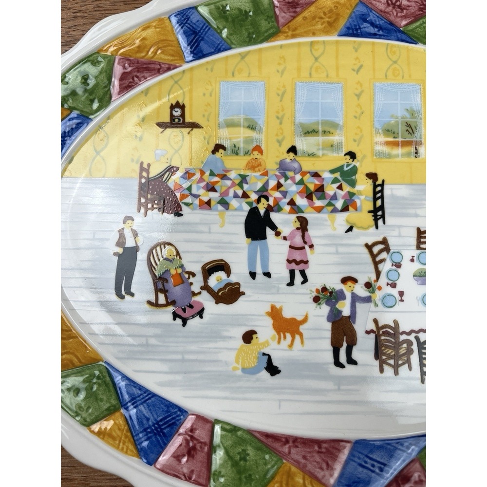 Vintage 1993 Fitz and Floyd Omnibus OCI 12" Homestead Platter NEW in Box - Picture 3 of 10